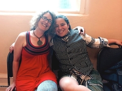 Poets Danika Dinsmore and Nadine Maestas. (Photo by Linda Crosfield)